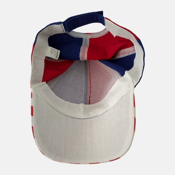 Vintage 2000s USA Red White and Blue Adjustable Womans Cotton Cap - Picture 11 of 13